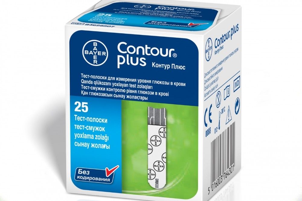 Купить глюкометр Тест-полоски к Contour Plus, 25 шт Bayer AG в Минске ...