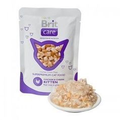Паучи Brit Care ChickenCheese Kitten Курица и сыр для котят 12 шт.