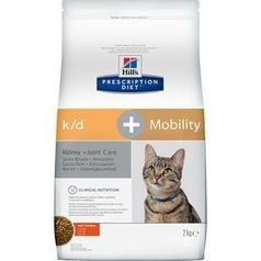 Hill's Prescription Diet k/d + Mobility Kidney + Joint Care сухой корм для кошек с курицей для поддержания здоровья почек и суставов одновременно 2 кг