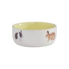 Beeztees Миска керамическая с изображением кролика 11,5 см желтая