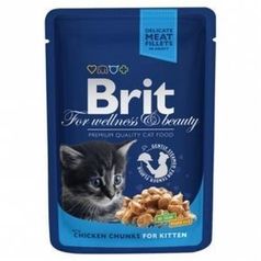 Brit Паучи Premium Chicken Chunks for Kitten - Курица для котят, 100г 12 шт.