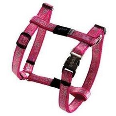 ROGZ Шлейка регулируемая Trendy Pink Bones M (40-70)*16 мм