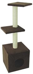 Когтеточка-домик с 2-мя полками "UrbanCat", 124 см, темно-серая