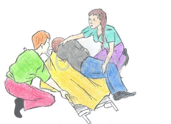 как положить пострадавшего на носилки.jpg