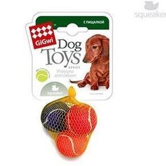 Игрушка "Goods for pets" "Мяч малый", с пищалкой, теннисный фетр, 4,8 см. 4,8 см., 3 шт